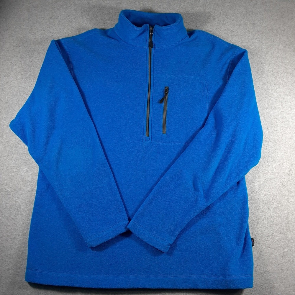Narragansett Traders Mens Blue Quarter Zip Fleece Pullover Jacket Size Large